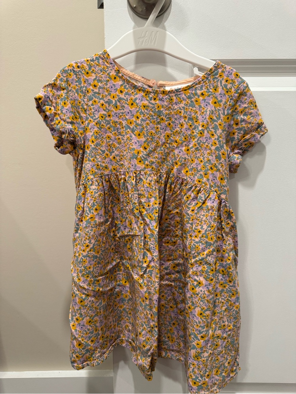 Cat & Jack Yellow and Pink Floral Casual Dress